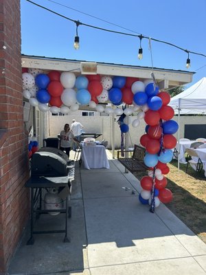 4th of July party - We did a complete fourth of July party with balloon garland a DJ booth a personal bartender, a USA flag backdrop, a candy wall a happy Fourth of July balloon, garland, tables, chairs, centerpieces and canopy. 4th of July party - We did a complete fourth of July party with balloon garland a DJ booth a personal bartender, a USA flag backdrop, a candy wall a happy Fourth of July balloon, garland, tables, chairs, centerpieces and canopy.