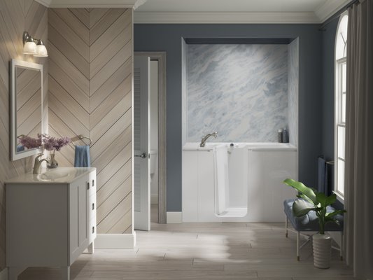 Bluette Bathroom Finish - Create a calming retreat with the soft, elegant tones of a Bluette finish.