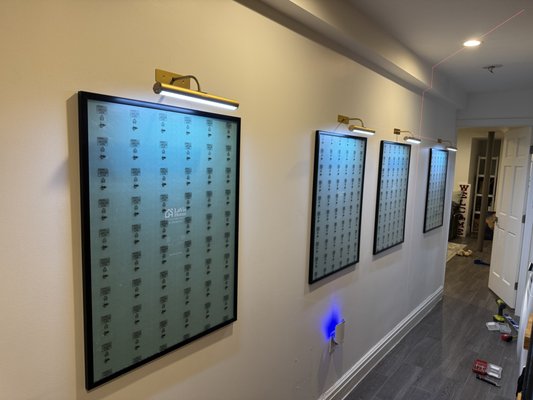 Picture Hanging & Gallery Wall Installation - Professional picture hanging and gallery wall installation.

Carefully measured and aligned multiple frames to create a clean and balanced layout. Ensured proper spacing, level positioning, and secure mounting.

Work completed with attention to detail to achieve a modern and visually appealing result.
