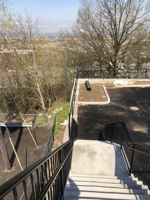 Chain Link Installation - This project shows a black vinyl coated installation in a building located in Fairview NJ. It’s completely installed in concrete walls
Parts of the fence are stepped