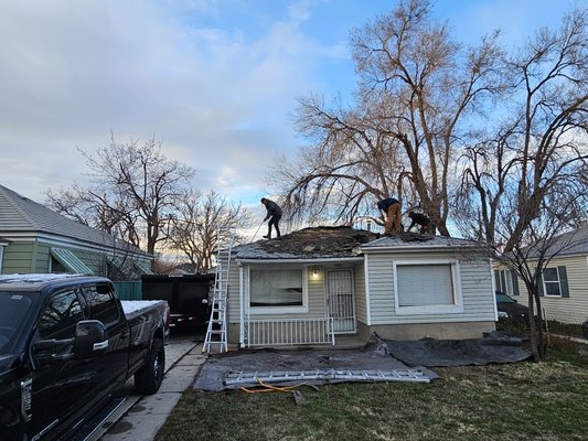 Roof replacement downtown Salt Lake City, Utah - we removed 3 layers of shingle, repaired rotted wood, and installed new sheathing.  We installed two rows of ice and water shield instead of the standard single row.  we used synthetic case layer and Malarchy premium shingle.