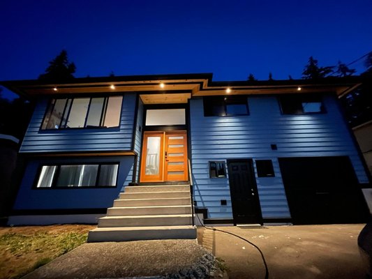 House wiring project - This is a house we wired, including panel upgrade, kitchen remodel and soffit lights. What a fun project!