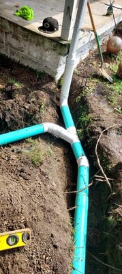 Downspout Lines and Window Well Drains - AquaProof installs new downspout lines using 4" sch 35 pvc
Window wells with 4" drains and 4" sch 35 pvc discharge line Downspout Lines and Window Well Drains - AquaProof installs new downspout lines using 4" sch 35 pvc
Window wells with 4" drains and 4" sch 35 pvc discharge line