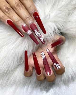 Long or short nails - These are two different sets, one client wanted more length and design verse the other client who just wants more of a natural look.