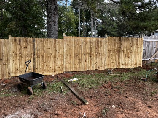 Privacy fence - It was a simple run of 18 panels Privacy fence - It was a simple run of 18 panels