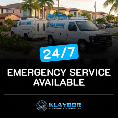 24/7 Emergency Plumbing Service - Plumbing emergencies don't wait for business hours — burst pipes, overflowing toilets, failed water heaters, and sewer backups happen nights, weekends, and holidays. Klaybor Plumbing answers around the clock, with technicians dispatched fast to stop the damage before it spreads.
One recent call came in on a weekend for a leaking bathtub — Nick was on-site right on time, walked the homeowner through the diagnosis, and had it repaired quickly and neatly. Another job ran late into the evening for a job other companies couldn't fit in; the technician stayed until it was done right, even after dark.
No emergency surcharge just for calling after hours — you get the same upfront pricing and $95 trip charge any time you call. 24/7 Emergency Plumbing Service - Plumbing emergencies don't wait for business hours — burst pipes, overflowing toilets, failed water heaters, and sewer backups happen nights, weekends, and holidays. Klaybor Plumbing answers around the clock, with technicians dispatched fast to stop the damage before it spreads.
One recent call came in on a weekend for a leaking bathtub — Nick was on-site right on time, walked the homeowner through the diagnosis, and had it repaired quickly and neatly. Another job ran late into the evening for a job other companies couldn't fit in; the technician stayed until it was done right, even after dark.
No emergency surcharge just for calling after hours — you get the same upfront pricing and $95 trip charge any time you call.