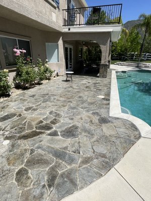 Santa Clarita Flagstone Restoration & Refinishing - A professional restoration of natural flagstone surfaces to enhance curb appeal and property value. This project involved deep structural cleaning, stone refinishing, and the application of a high-performance sealant to protect the natural color and texture. Our process not only revitalizes the aesthetic of the stone but also provides a durable barrier against weathering and wear. Santa Clarita Flagstone Restoration & Refinishing - A professional restoration of natural flagstone surfaces to enhance curb appeal and property value. This project involved deep structural cleaning, stone refinishing, and the application of a high-performance sealant to protect the natural color and texture. Our process not only revitalizes the aesthetic of the stone but also provides a durable barrier against weathering and wear.