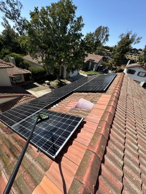 Solar Cleaning - Solar cleaning gets brushed down and rinsed off with a pure water system affirming a smooth spot-free finish as well as an increase in the solar performance and look to the house