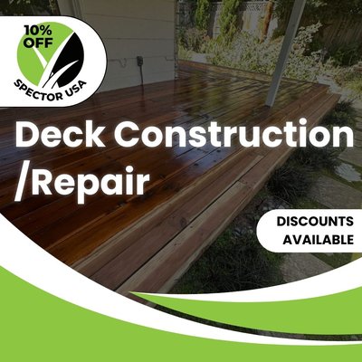 Deck Construction/ Repair - Discover Deck Construction and Repair services at SPECTOR USA. Our offerings include creating beautiful, custom decks and expertly restoring existing ones. We specialize in enhancing outdoor spaces, providing top-notch craftsmanship, and ensuring lasting quality. Trust us to transform your outdoor living area into a stunning retreat. Experience exceptional service tailored to your needs with Spector USA. Deck Construction/ Repair - Discover Deck Construction and Repair services at SPECTOR USA. Our offerings include creating beautiful, custom decks and expertly restoring existing ones. We specialize in enhancing outdoor spaces, providing top-notch craftsmanship, and ensuring lasting quality. Trust us to transform your outdoor living area into a stunning retreat. Experience exceptional service tailored to your needs with Spector USA.