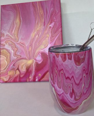 Wine Tumbler Package - If you're looking for a fun and engaging activity that involves wine, look no further than our Art of Acrylic Pouring event. This event is perfect for everyone, whether you're a seasoned artist or just looking to have some fun and try something new.
During the event, our expert instructors will teach you the art of acrylic pouring, providing step-by-step instructions and helpful tips to ensure that everyone creates a stunning masterpiece. You'll start by pouring acrylic paint on 16 oz stainless steel wine tumblers, creating a beautiful piece of art that you can drink out of and enjoy for years to come.
But that's not all! You'll also get to make a coaster and an 8x10 canvas! At the end of the event, you'll be left with three beautiful pieces of art that you can be proud of. Wine Tumbler Package - If you're looking for a fun and engaging activity that involves wine, look no further than our Art of Acrylic Pouring event. This event is perfect for everyone, whether you're a seasoned artist or just looking to have some fun and try something new.
During the event, our expert instructors will teach you the art of acrylic pouring, providing step-by-step instructions and helpful tips to ensure that everyone creates a stunning masterpiece. You'll start by pouring acrylic paint on 16 oz stainless steel wine tumblers, creating a beautiful piece of art that you can drink out of and enjoy for years to come.
But that's not all! You'll also get to make a coaster and an 8x10 canvas! At the end of the event, you'll be left with three beautiful pieces of art that you can be proud of.