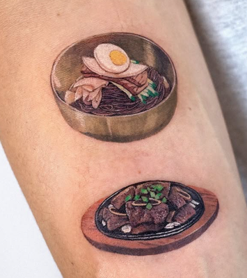 Various Food - Vism Studio’s food tattoos are vivid culinary tributes realized through bold dot-and‑line techniques, combining intricate ramen bowls, noodles, and inspired food elements into artful, print‑like illustrations with a striking graphic quality Various Food - Vism Studio’s food tattoos are vivid culinary tributes realized through bold dot-and‑line techniques, combining intricate ramen bowls, noodles, and inspired food elements into artful, print‑like illustrations with a striking graphic quality