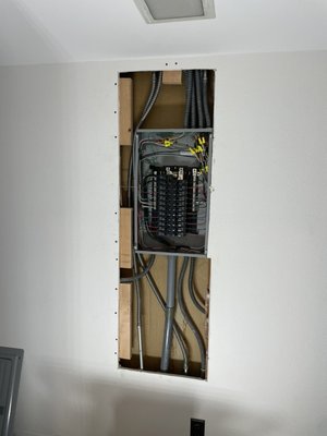 drywall repair - drywall repair after electrical panel replacement drywall repair - drywall repair after electrical panel replacement