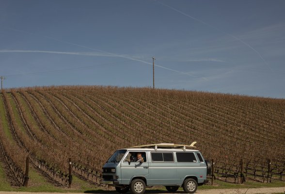 Bluetiful - The Vanagon has been updated with modern amenities that provide reliability and comfort without taking away from the classic VW Van experience. “Old Blue” has a rooftop air conditioner that is passenger focused and controlled, seating for 6 and plenty of room for wine and personal items in the back. The bench seating space is 3 passengers wide, same space as what’s found on most economy class airlines. Bluetiful - The Vanagon has been updated with modern amenities that provide reliability and comfort without taking away from the classic VW Van experience. “Old Blue” has a rooftop air conditioner that is passenger focused and controlled, seating for 6 and plenty of room for wine and personal items in the back. The bench seating space is 3 passengers wide, same space as what’s found on most economy class airlines.