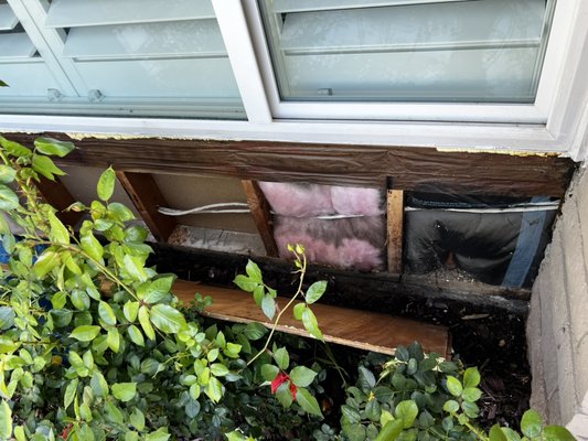 Wood paneling repair. - This was a wood paneling repair caused by water damage from a sprinkler. Wood paneling repair. - This was a wood paneling repair caused by water damage from a sprinkler.
