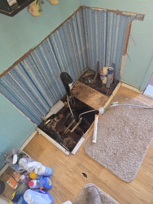 Restroom makeover - We received a call regarding a small vanity that had caused quite a bit of trouble. The homeowner had noticed a water leak coming from the vanity, which had persisted for some time. Unfortunately, the leak had gone unnoticed for too long, causing the floor beneath the vanity to collapse.

Assessment and Initial Steps
Our team promptly arrived at the scene to assess the situation. It was clear that the leak had caused significant water damage to the floor, making it unsafe and unusable. The first step was to locate the source of the leak. After a thorough inspection, we identified the exact point of leakage.

Repairing the Leak
Once the source was located, we began the repair process. Our skilled plumbers carefully fixed the leak, ensuring that the plumbing was secure and functional. We used high-quality materials to prevent any future issues, guaranteeing a long-lasting solution.

Floor Restoration
With the leak addressed, we turned our attention to the damaged floor. The water damage had caused the flooring to weaken and collapse, creating a hazardous situation. Our team removed the damaged sections of the floor, ensuring that all affected areas were properly cleared.

To restore the floor, we used sturdy, moisture-resistant materials. Our goal was not only to repair the damage but also to prevent any future issues related to water exposure. The new floor was carefully installed, providing a solid and safe foundation for the vanity.

Installing the New Vanity
With the floor restored, it was time to install a new vanity. The homeowner wanted a modern and functional vanity that would enhance the bathroom's aesthetics. We helped them choose a stylish and durable vanity that fit their needs and budget.

Our team meticulously installed the new vanity, ensuring that all connections were secure and leak-free. We tested the plumbing to confirm that everything was working perfectly. The new vanity looked fantastic and added a fresh, updated look to the bathroom.

Cost-Effective Solutions
One of the highlights of this project was our ability to provide these repairs and installations at a minimal cost to the homeowner. We understand the importance of affordability, and we worked efficiently to keep expenses low. By sourcing quality materials at competitive prices and optimizing our workflow, we were able to complete the project without breaking the bank.

Customer Satisfaction
The homeowner was delighted with the results. They appreciated our prompt response, professionalism, and the high quality of our work. Knowing that we had resolved their plumbing issues and enhanced their bathroom's appearance gave them peace of mind.

At Mountains Sky Plumbing, we believe in making high-quality plumbing services accessible to everyone. This project is just one example of how we combine expertise, dedication, and cost-effective solutions to serve our community. Whether it's a minor repair or a major installation, we're here to help.