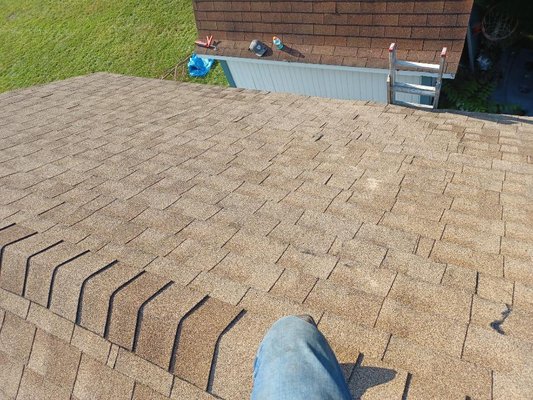 Roof repair job - We got a call to repair a roof that was damaged by a tree in a storm Roof repair job - We got a call to repair a roof that was damaged by a tree in a storm