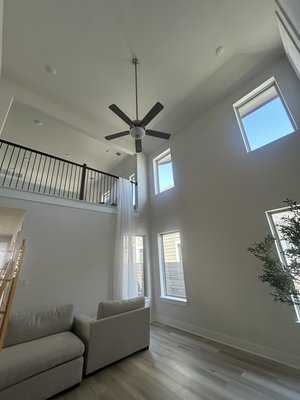 Great room ceiling fan replacement - This replacement made the clients very happy Great room ceiling fan replacement - This replacement made the clients very happy
