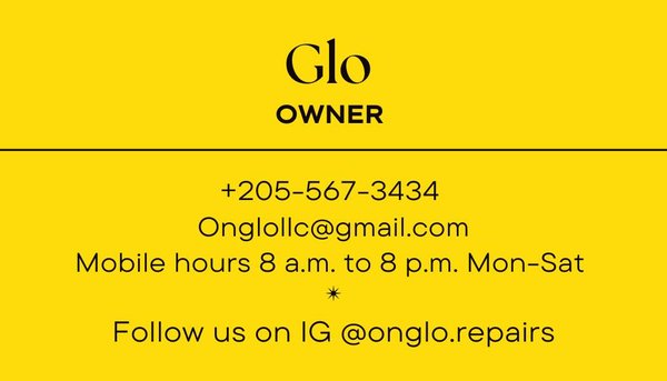 On Glo Mobile Repair - Are you tired of waiting days for your phone to be repaired? 😮💨
Well, I have a solution for you! ON GLO Mobile Repair offers fast, efficient, and same-day phone repairs on the go! You can get your phone repaired quickly and easily without having to worry about leaving your home or office! On Glo Mobile Repair - Are you tired of waiting days for your phone to be repaired? 😮💨
Well, I have a solution for you! ON GLO Mobile Repair offers fast, efficient, and same-day phone repairs on the go! You can get your phone repaired quickly and easily without having to worry about leaving your home or office!