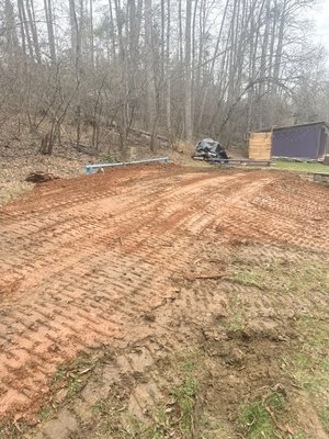 Small RV Pad Graded out - This client initially needed fill dirt for a small leveling project. After discussing their RV plans, we brought in the material and fully graded the area to create a smooth, level spot for their future