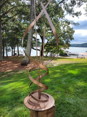 Outdoor decor and patio furniture painting - I refinished patio furniture and painted a metal sculpture and fountain. Outdoor decor and patio furniture painting - I refinished patio furniture and painted a metal sculpture and fountain.