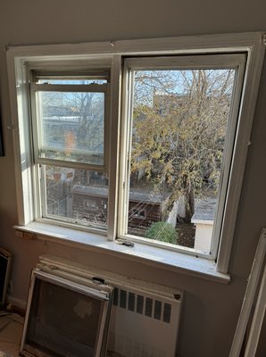 New vinyl window installation - Installing four new window into different rooms after taking the old window out, we put the waterproof tape and then installing the new window