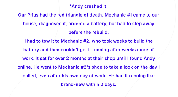 Testimonials - See what my satisfied customers have had to say!