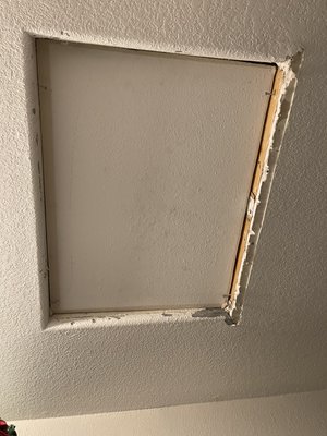 Ceiling Access door. - We repair and frame this customer access door. Ceiling Access door. - We repair and frame this customer access door.