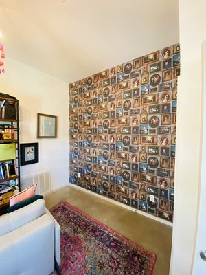 Nice and funny accent wall. Wallpaper installation. - Nice and funny accent wall. Wallpaper installation. Nice and funny accent wall. Wallpaper installation. - Nice and funny accent wall. Wallpaper installation.
