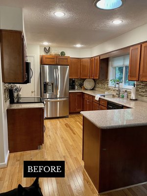 Electrical Kitchen Remodel - This outdated kitchen needed a modern feel to it. Walls were taken down and new Electrical wires were ran. The Owner absolutely loves having friends and family over for a great hang out and Eating area. Electrical Kitchen Remodel - This outdated kitchen needed a modern feel to it. Walls were taken down and new Electrical wires were ran. The Owner absolutely loves having friends and family over for a great hang out and Eating area.