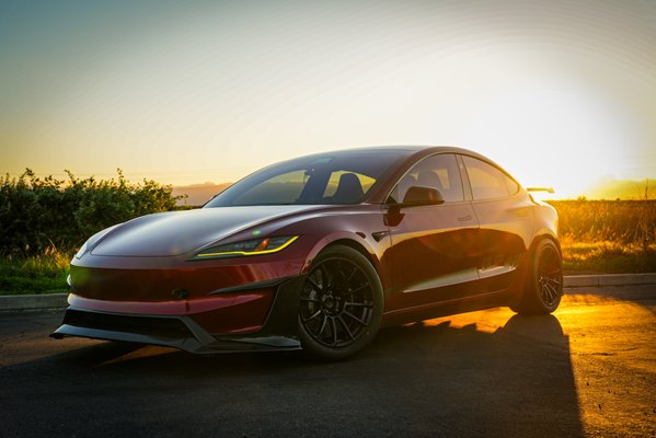 Red Rocket - 2025 Tesla Model 3 Performance - Hold your laughter... this is the one and only "Red Rocket". It’s a fully built, track-focused Model 3 setup that’s been dialed in across aero, suspension, braking, and wheels.
It’s running a full prepreg carbon fiber aero kit with Kevlar reinforcement, adding serious downforce without a big hit to efficiency. The suspension is upgraded with UP Race Pro coilovers, sway bars, and billet camber/toe arms, giving it highly adjustable, precise handling both on the street and track.
Braking is handled by a lightweight carbon-ceramic big brake kit with massive rotors and six-piston calipers for fade-free performance. It’s all sitting on forged UP-03 wheels in a square setup, wrapped in Yokohama ADVAN A052 tires for maximum grip and stability. Red Rocket - 2025 Tesla Model 3 Performance - Hold your laughter... this is the one and only "Red Rocket". It’s a fully built, track-focused Model 3 setup that’s been dialed in across aero, suspension, braking, and wheels.
It’s running a full prepreg carbon fiber aero kit with Kevlar reinforcement, adding serious downforce without a big hit to efficiency. The suspension is upgraded with UP Race Pro coilovers, sway bars, and billet camber/toe arms, giving it highly adjustable, precise handling both on the street and track.
Braking is handled by a lightweight carbon-ceramic big brake kit with massive rotors and six-piston calipers for fade-free performance. It’s all sitting on forged UP-03 wheels in a square setup, wrapped in Yokohama ADVAN A052 tires for maximum grip and stability.