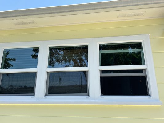 Lakewood project - Installation for three vinyl windows into an existing wood window frame Lakewood project - Installation for three vinyl windows into an existing wood window frame