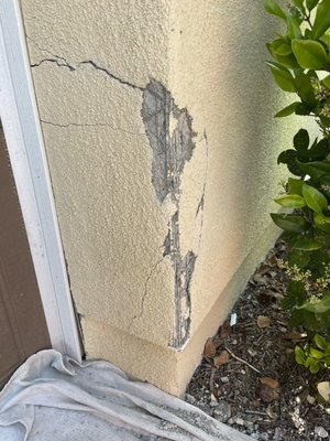 Stucco repairs - Repairing damaged areas.