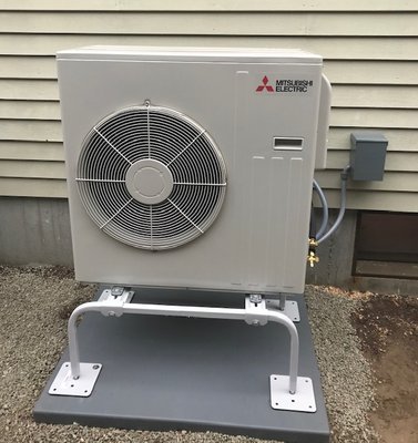 Mitsubishi Mini-Split System - Installation of a new Mitsubishi Mini-Split system, outside units. Our service does not stop after installation, we will ensure your equipment preforms at peak levels with our annual, hassle free AC maintenance tune-ups.
