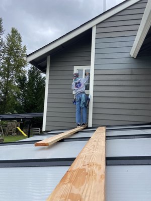 Exterior/Interior Window Job - This house was both Interior and Exterior. but what made it unique was the large awning covering the patio. We took some 2x6s on the awning to protect it from breaking and protect us. This job was a lot of fun and a job I was proud to do and the customer was proud to have! Exterior/Interior Window Job - This house was both Interior and Exterior. but what made it unique was the large awning covering the patio. We took some 2x6s on the awning to protect it from breaking and protect us. This job was a lot of fun and a job I was proud to do and the customer was proud to have!