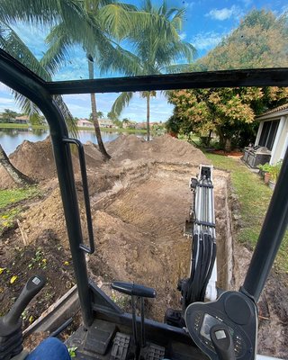 Pool excavation today! - This pool was dug in less than 4hrs
Please ask us about our hourly rates ! Pool excavation today! - This pool was dug in less than 4hrs
Please ask us about our hourly rates !