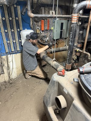 Removal of old indoor grease trap install new out door grease trap - Remove old indoor grease trap install new outdoor grease trap