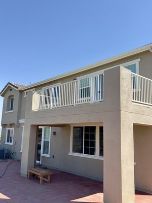 Seamless gutters in Corona - We installed seamless gutters on a two-story home in Corona. Seamless gutters in Corona - We installed seamless gutters on a two-story home in Corona.