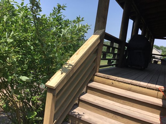 Outside work - We replaced the hand rails on both of the porches and the customer was happy and ended up calling me back for more work Outside work - We replaced the hand rails on both of the porches and the customer was happy and ended up calling me back for more work