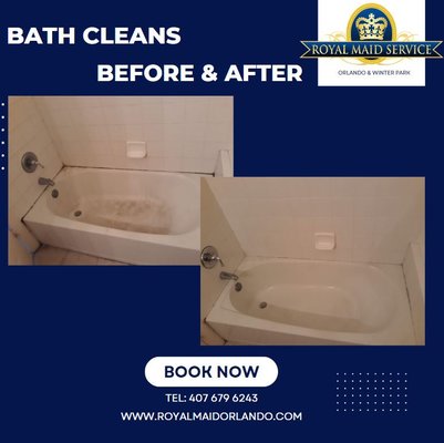 Bath Clean Before & After - Baths are meant to be a space where you can relax and get away from the daily stresses of life. Unfortunately it is easy for baths to end up with stains, grime and dirt build up. Our cleaners can get your bath looking like new with the right chemicals and tools. Bath Clean Before & After - Baths are meant to be a space where you can relax and get away from the daily stresses of life. Unfortunately it is easy for baths to end up with stains, grime and dirt build up. Our cleaners can get your bath looking like new with the right chemicals and tools.