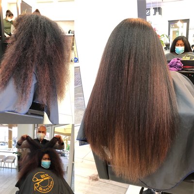 Smoothing Treatment - If you have nature wavy/curly hair and want to wear your hair naturally straight without using the flat iron everyday, it is time to contact us for the free consultation on this relax smoothing treatment.