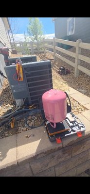 Low Refrigerant? System Recharged Right - During service, we found the system low on R-410A refrigerant.
We properly charged it to restore cooling performance and efficiency.

Low refrigerant can cause poor cooling, freezing, and higher energy costs.

Call or text today
 (720) 371-6067
