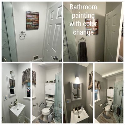 Bathroom painting with color change - Bathroom painting with color change Bathroom painting with color change - Bathroom painting with color change