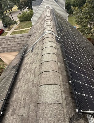 Critter guard installation - We installed critter guards for this customer to prevents squirrels or birds to build nests underneath these solar panels. Critter guard installation - We installed critter guards for this customer to prevents squirrels or birds to build nests underneath these solar panels.