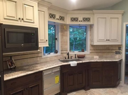 KITCHEN RENOVATION & REMODEL - We professionally installed a Mahogany Standup Cabinet and Mini Mahogany Cabinet w/ post sitting on a granite countertop. Hand made Renaissa KITCHEN RENOVATION & REMODEL - We professionally installed a Mahogany Standup Cabinet and Mini Mahogany Cabinet w/ post sitting on a granite countertop. Hand made Renaissa