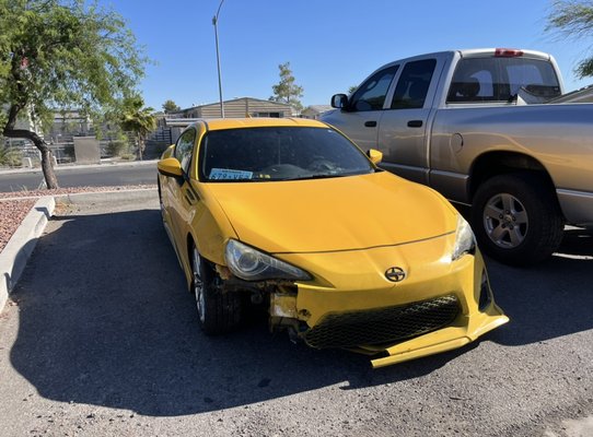 Satisfied Customers - This customer came in with a major front bumper damage. Easy bumper replacement with full paint! Satisfied Customers - This customer came in with a major front bumper damage. Easy bumper replacement with full paint!