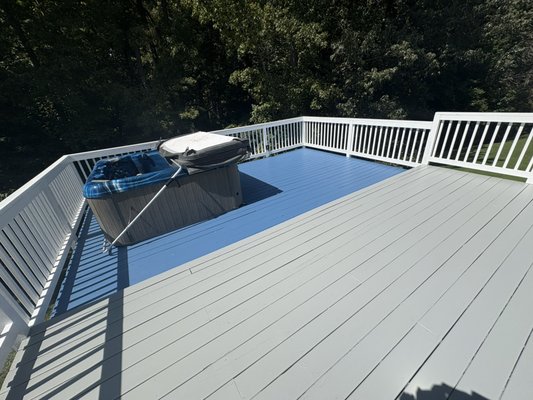 Maintenance on old deck - We changed all the handrails and decking boards on this old deck. kept the same Foundation and ReStained everything after couple months to help the wood last Maintenance on old deck - We changed all the handrails and decking boards on this old deck. kept the same Foundation and ReStained everything after couple months to help the wood last