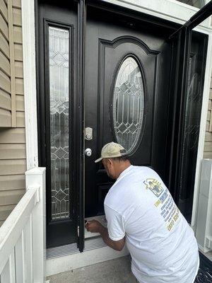 Exterior Door Painted - We do all exceptional preparing the door for painting with a fine finish for better results Exterior Door Painted - We do all exceptional preparing the door for painting with a fine finish for better results