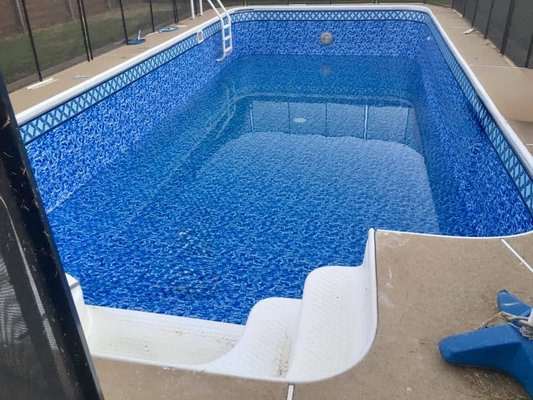 Rectangle pool - Replaced vinyl liner in this rectangle pool. Rectangle pool - Replaced vinyl liner in this rectangle pool.