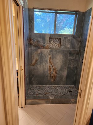 BATHROOM PROJECTS - The owner asked us for a suggestion of how to cover his porch of it was only necessary paint , we opted to make a design with stained wood and new lights with elegance fans BATHROOM PROJECTS - The owner asked us for a suggestion of how to cover his porch of it was only necessary paint , we opted to make a design with stained wood and new lights with elegance fans