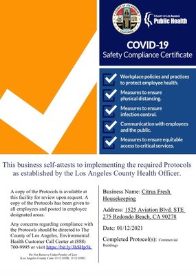 Certifications - We do our best to stay informed of the latest updates and following proper protocols relating to the current pandemic. Certifications - We do our best to stay informed of the latest updates and following proper protocols relating to the current pandemic.